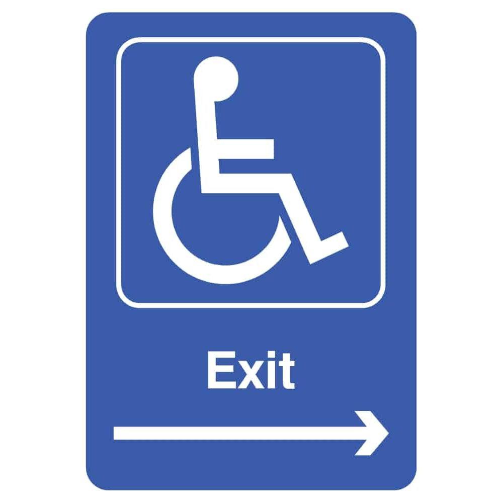 Disabled Exit With Right Arrow Sign - The Sign Shed