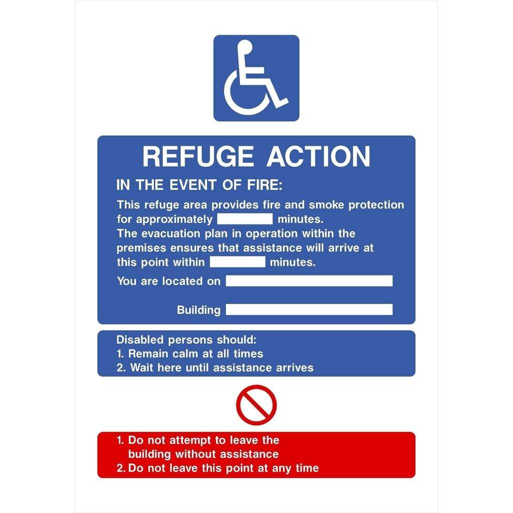 Disabled Refuge Action Sign - The Sign Shed