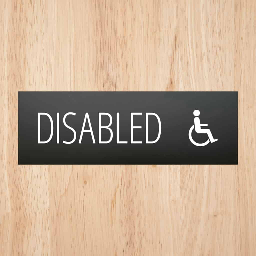 Disabled Sign Midnight Black Landscape - The Sign Shed