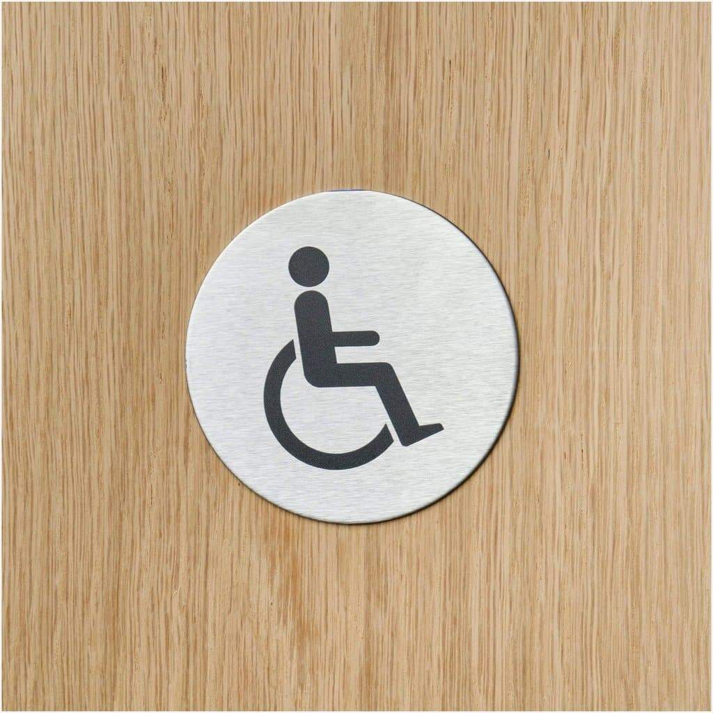 Disabled Toilet Sign in Stainless Steel - The Sign Shed