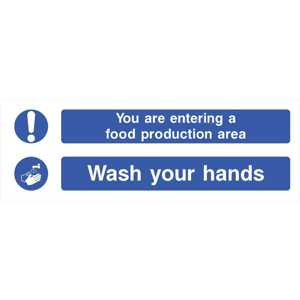 Entering A Food Production Area Wash Your Hands Sign - The Sign Shed