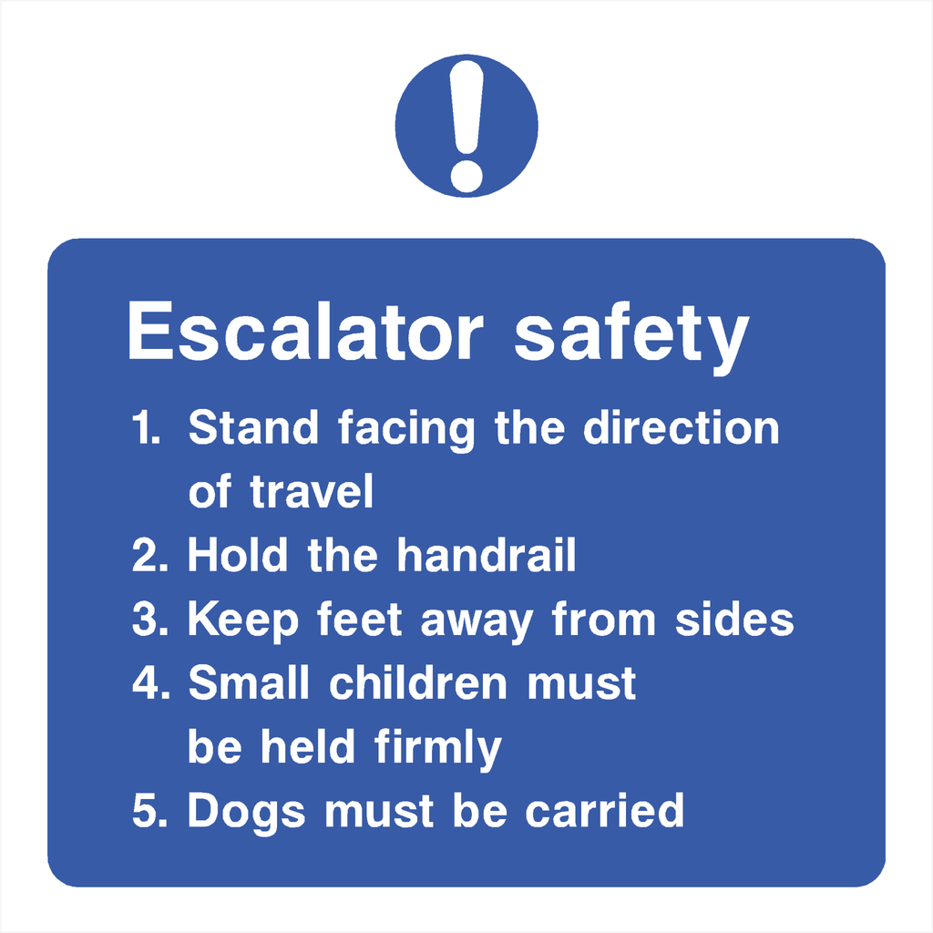 Escalator Rules Safety Sign - The Sign Shed