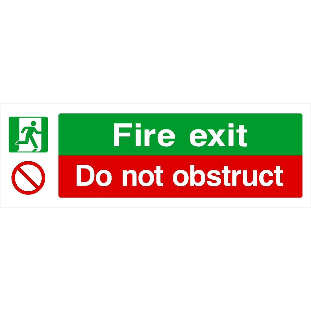 Fire Exit Do Not Obstruct Sign - The Sign Shed