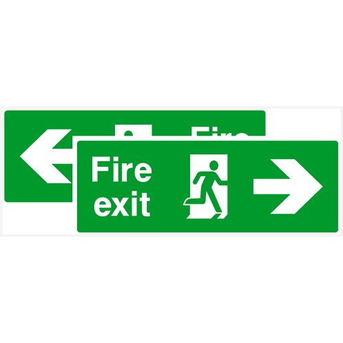 Fire Exit Double Sided Sign Left And Right Arrow - The Sign Shed