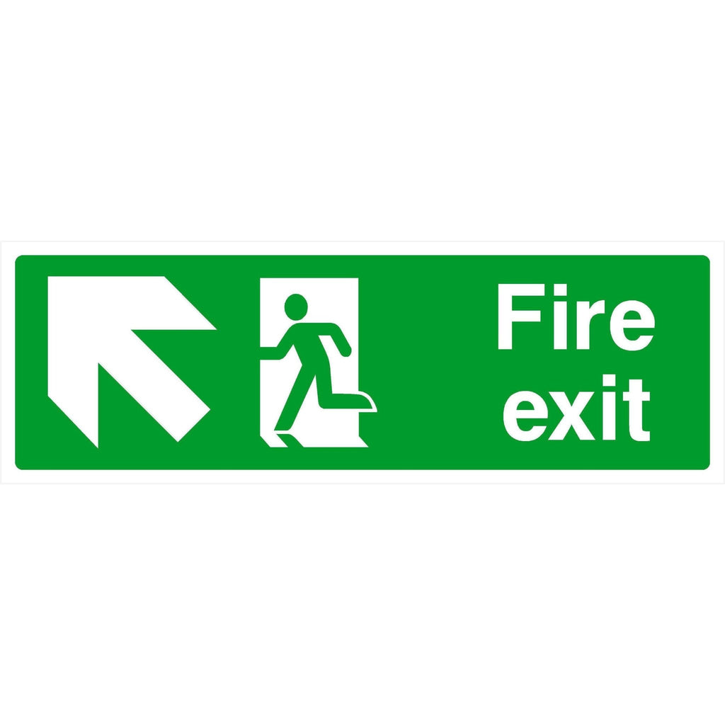 Fire Exit Sign Forward Left Arrow - The Sign Shed