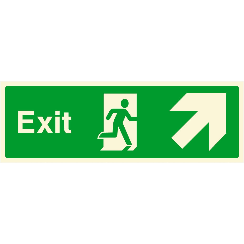 Fire Exit Sign Up Right Arrow - The Sign Shed