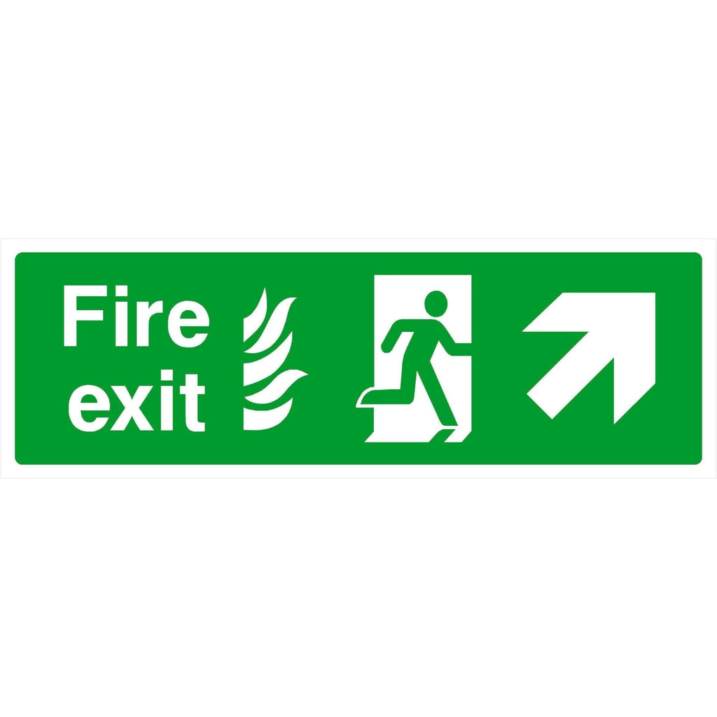 Fire Exit With Flames Sign Forward Right Arrow - The Sign Shed