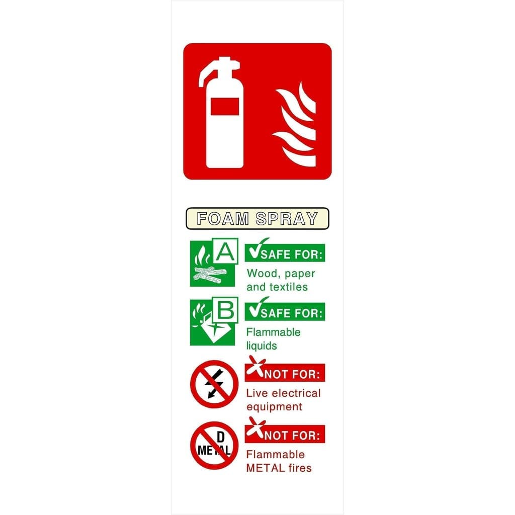 Foam Spray Extinguisher Sign - The Sign Shed