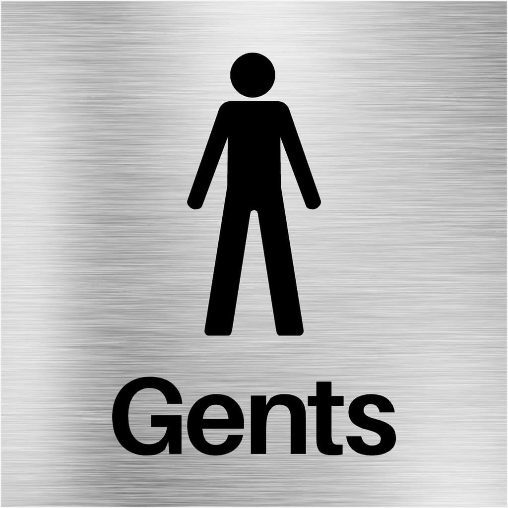 Gents Toilets Sign in Brushed Silver - The Sign Shed