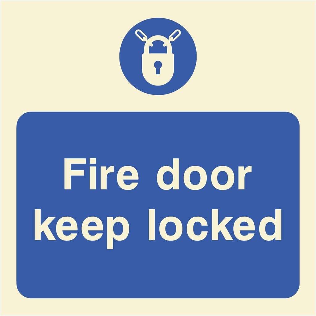 Glow In The Dark Fire Door Keep Locked Sign - The Sign Shed