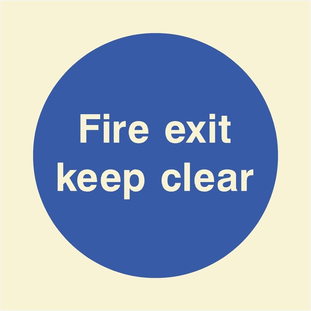 Glow In The Dark Fire Exit Keep Clear Sign - The Sign Shed