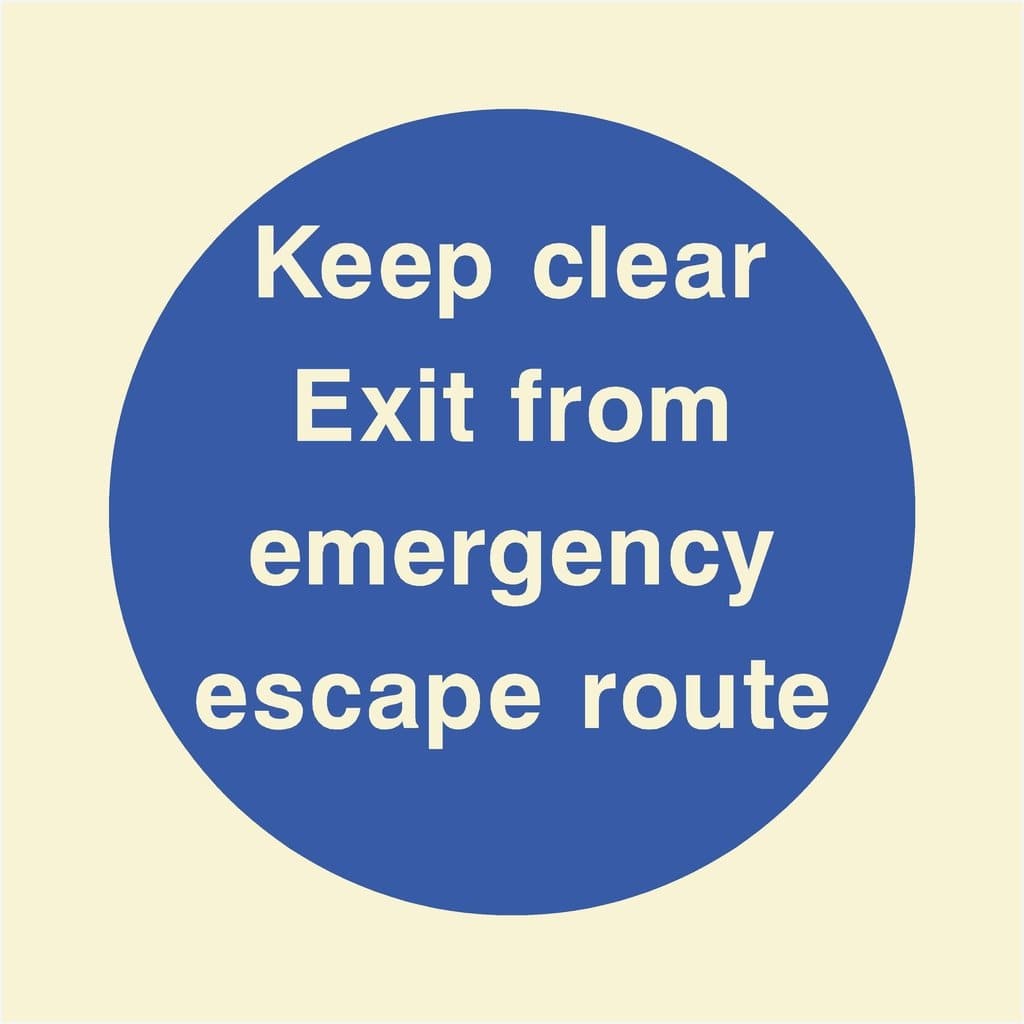 Glow In The Dark Keep Clear Exit Sign - The Sign Shed