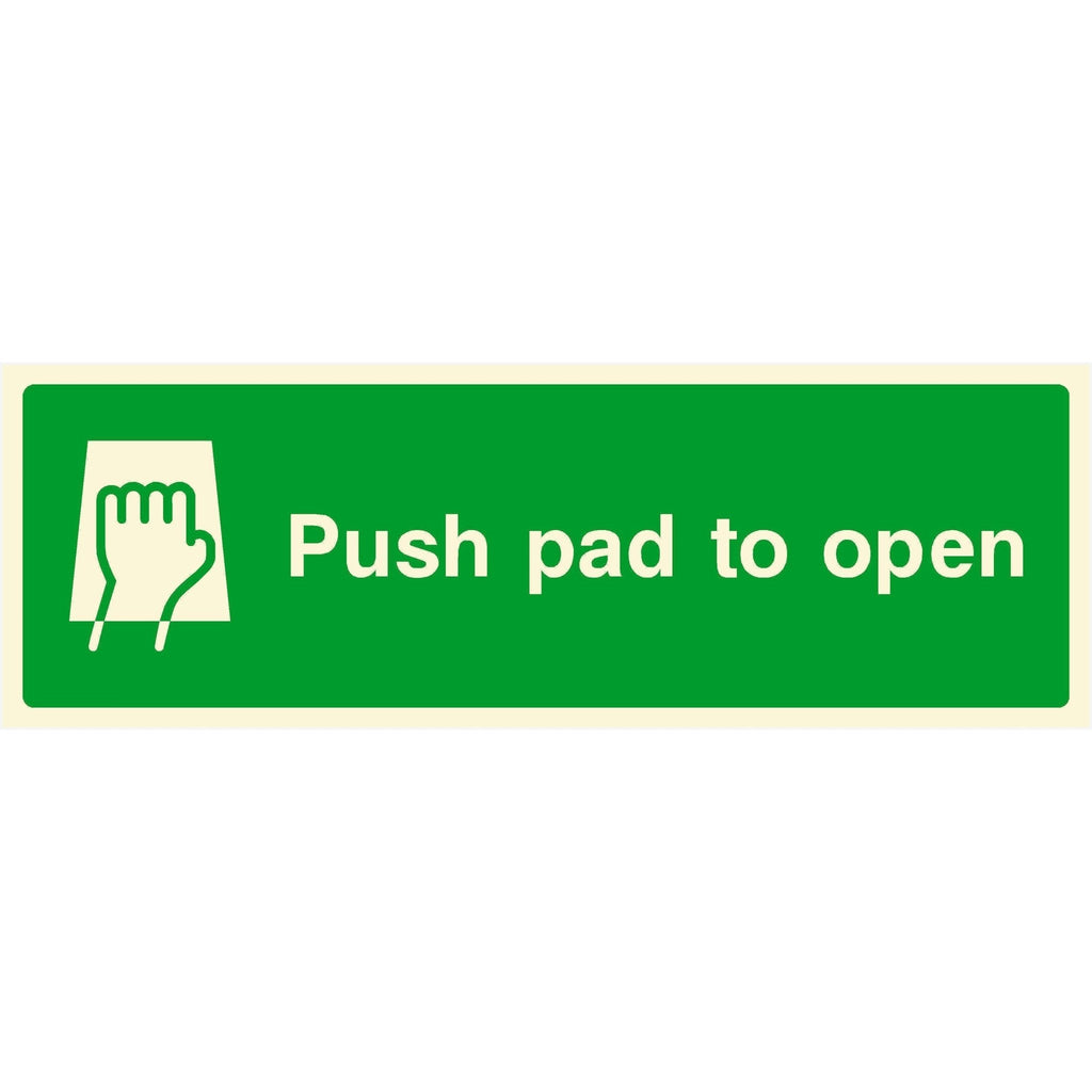 Glow In The Dark Push Pad To Open Sign - The Sign Shed