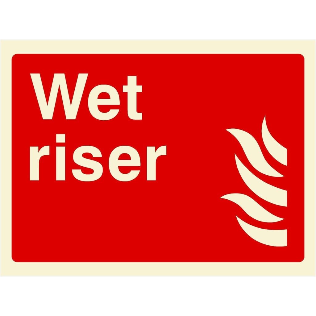 Glow In The Dark Wet Riser Fire Extinguisher Sign - The Sign Shed