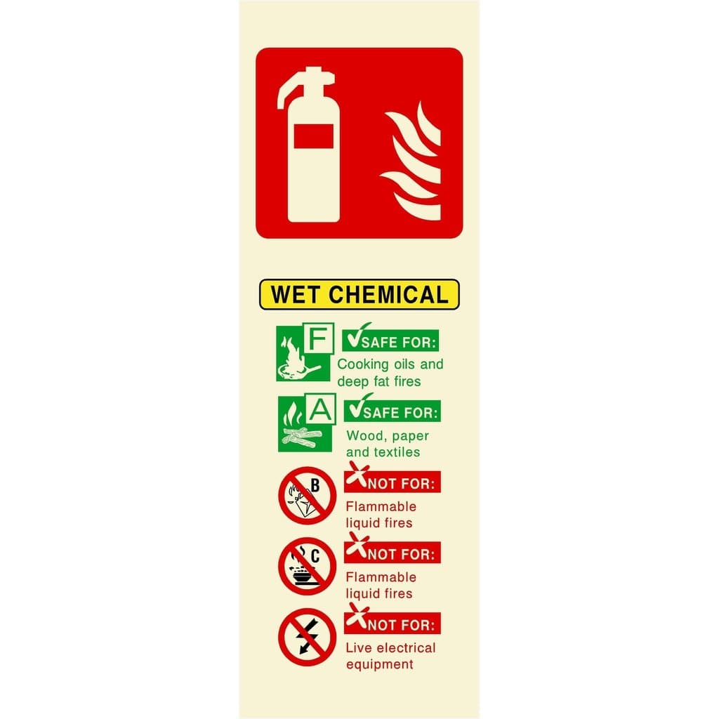 Glow Wet Chemical Extinguisher Sign - The Sign Shed