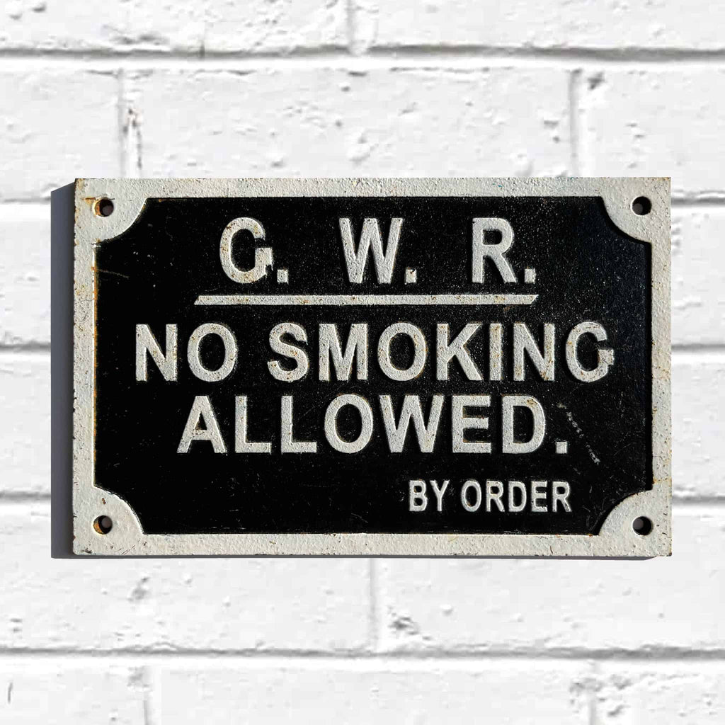 GWR No Smoking Metal Cast Iron Replica Sign - The Sign Shed