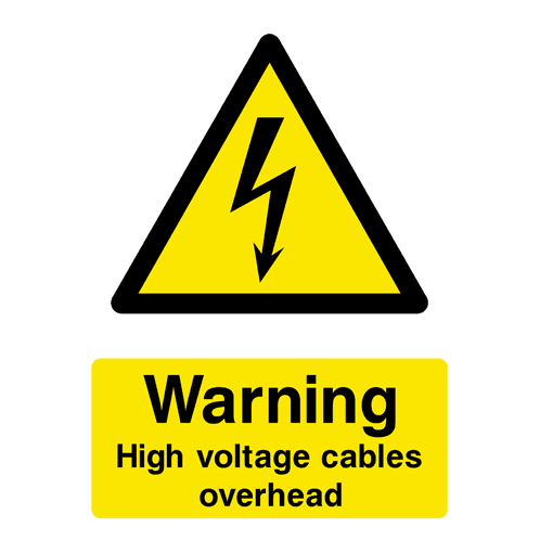 High Voltage Cables Overhead Sign - The Sign Shed