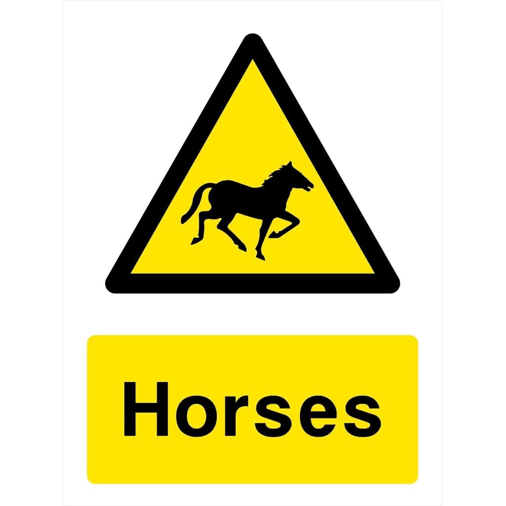 Horses Warning Sign - The Sign Shed