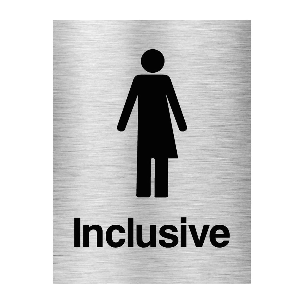 Inclusive Disabled Toilet Sign Brushed Aluminium - The Sign Shed