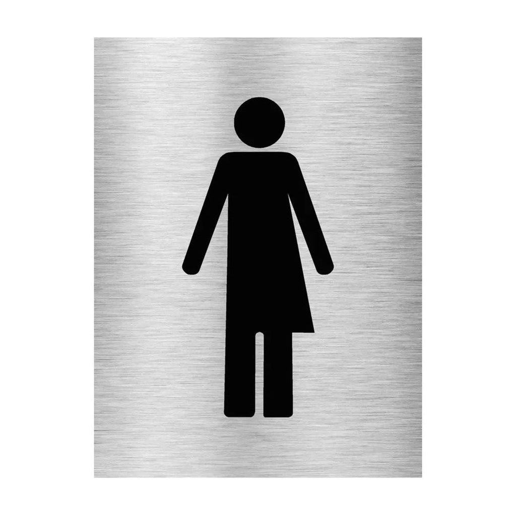 Inclusive Icon Toilet Sign Brushed Aluminium - The Sign Shed