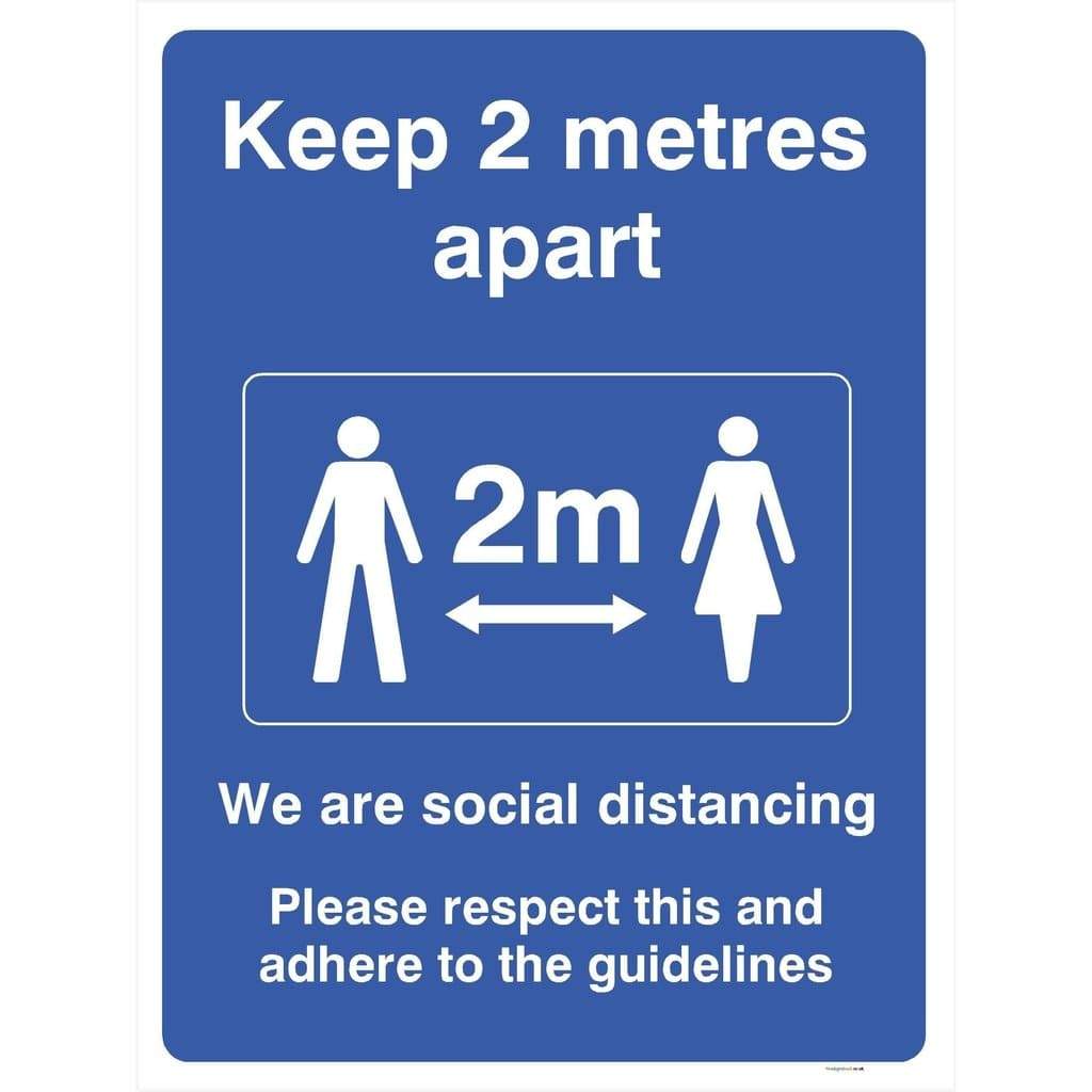 Keep 2 Metres Apart We Are Social Distancing Sign - The Sign Shed