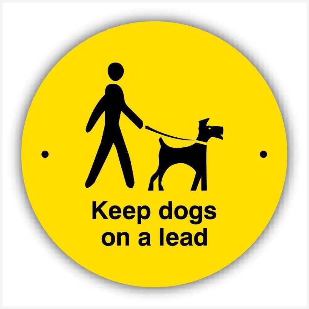 Keep Dogs on Lead Yellow Waymarker sign - The Sign Shed