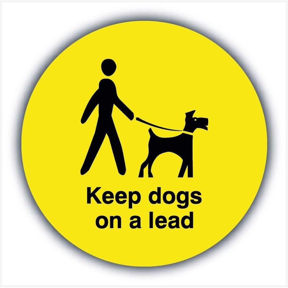 Keep Dogs on Lead Yellow Waymarker sign - The Sign Shed