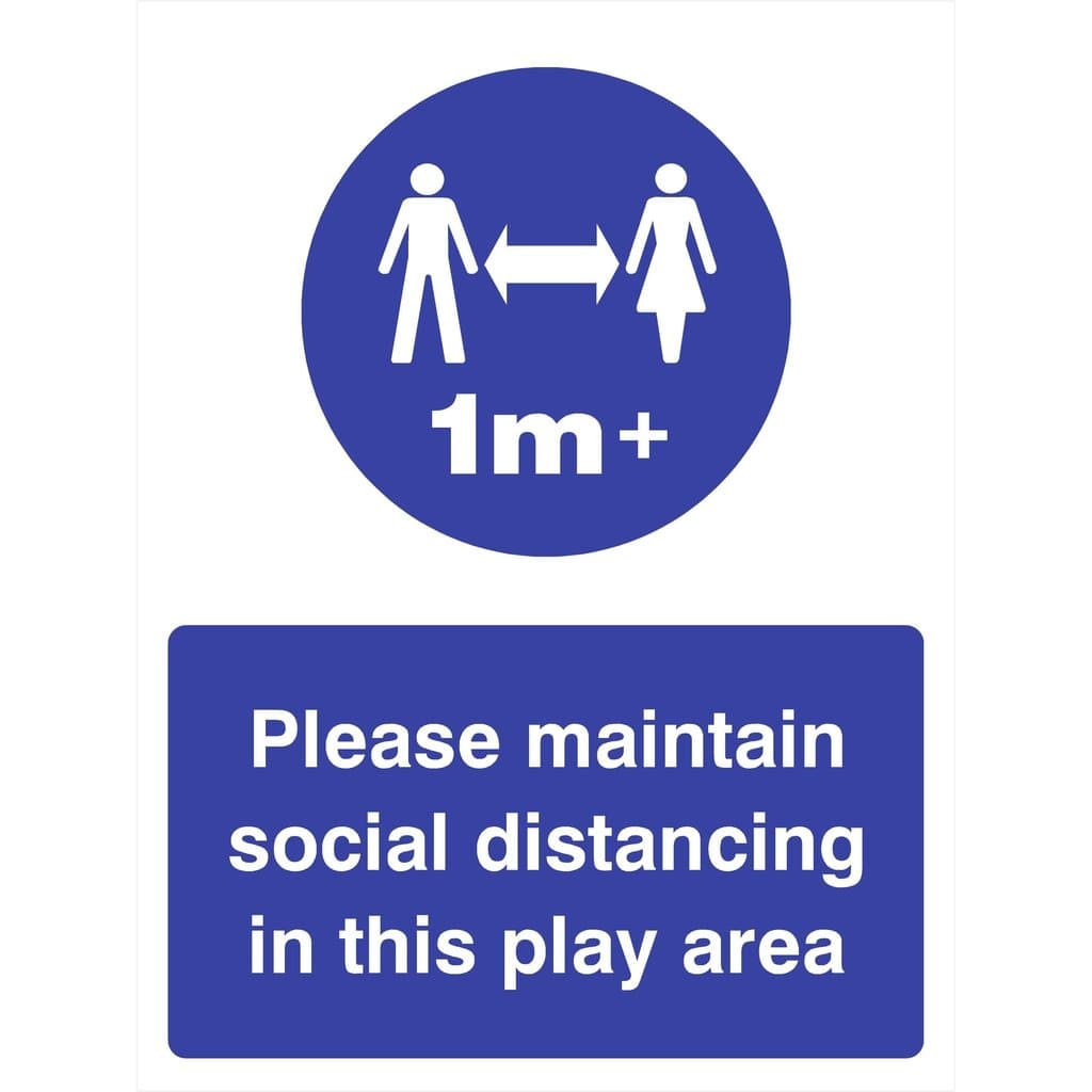 Maintain Social Distancing In Play Area 1m Sign - The Sign Shed
