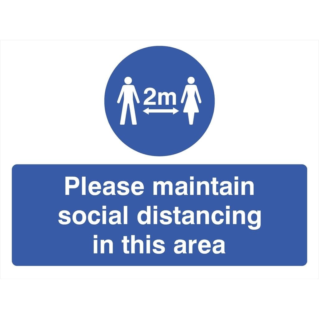 Maintain Social Distancing In This Area Sign - The Sign Shed