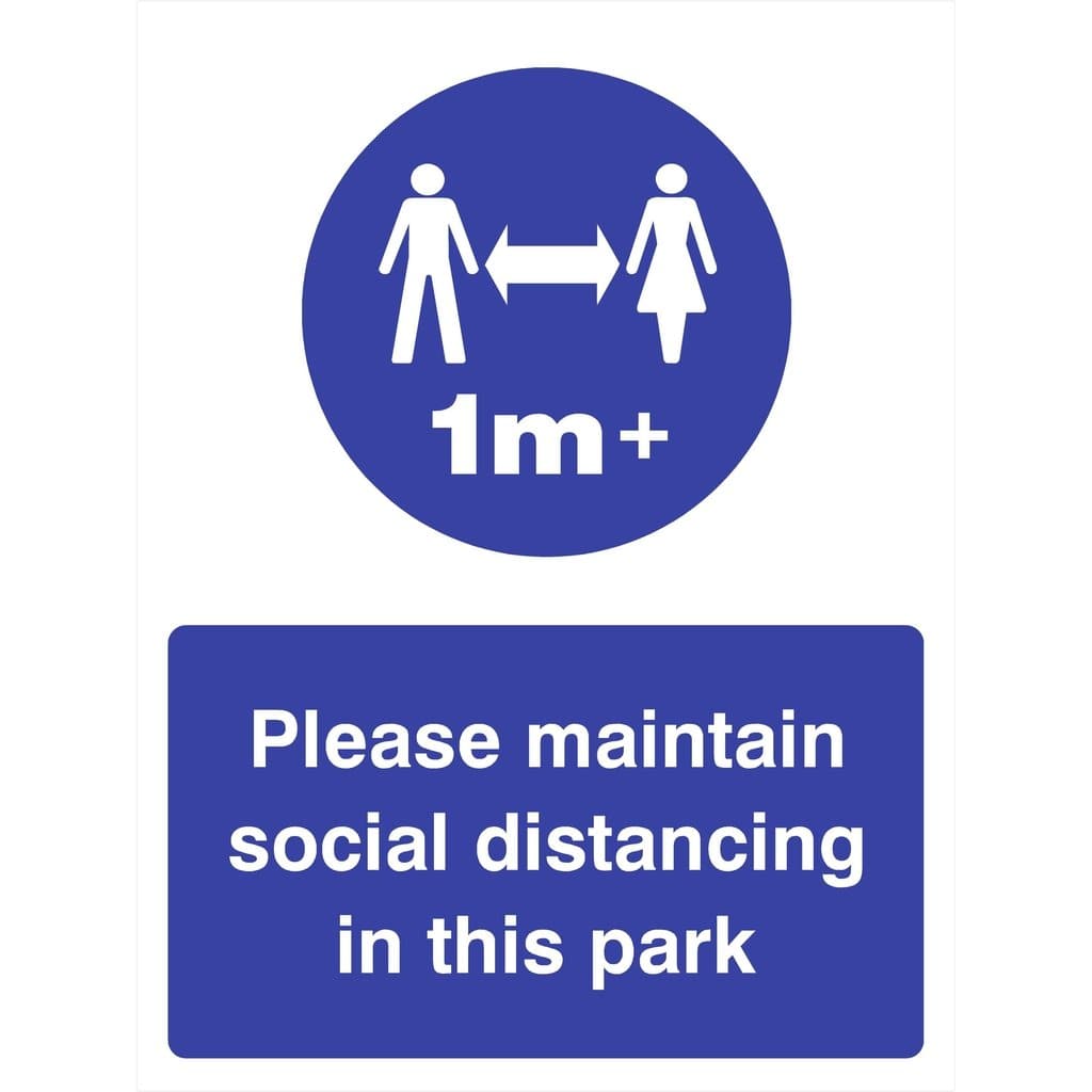 Maintain Social Distancing Park 1m Sign - The Sign Shed
