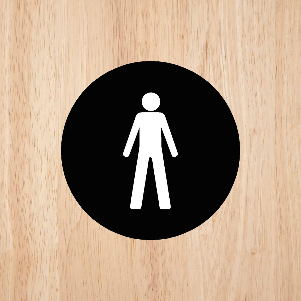 MALE Premium Black toilet door sign - The Sign Shed