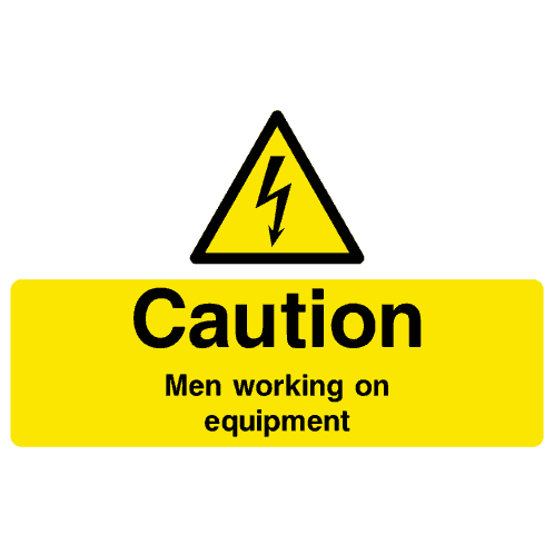 Men Working On Equipment Electrical Sign - The Sign Shed