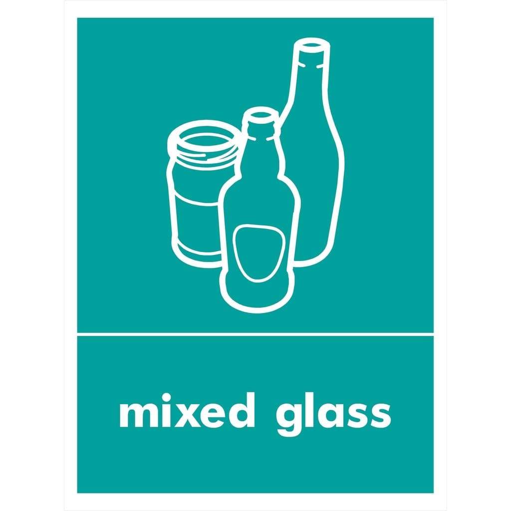 Mixed Glass Recycling Sign - The Sign Shed