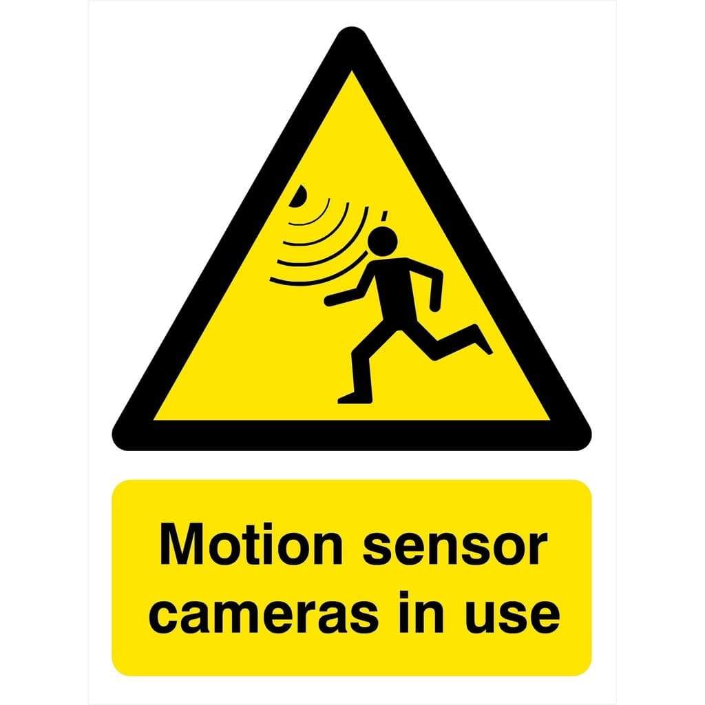Motion Sensor Cameras in Use Sign - The Sign Shed