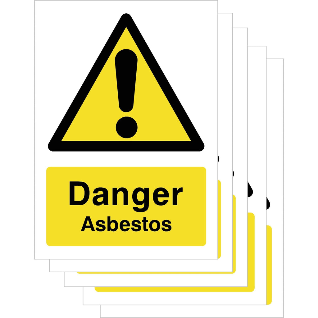 Multipack Asbestos Warning Sign 5 Pack - The Sign Shed