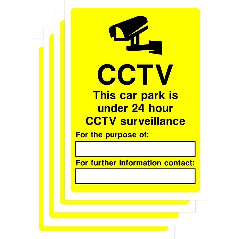 Multipack CCTV Car Park Surveillance Sign | 5 Pack - The Sign Shed
