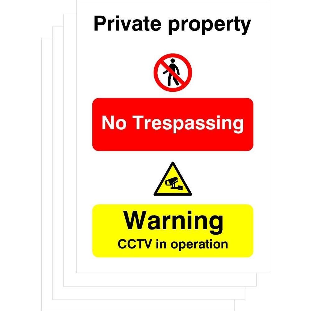 Multipack No Trespassing CCTV Sign | 5 Pack - The Sign Shed