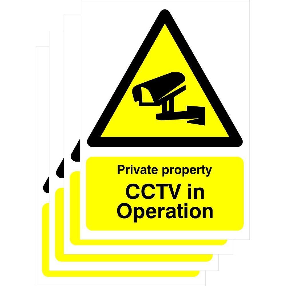 Multipack Private Property CCTV In Operation Sign | 5 Pack - The Sign Shed