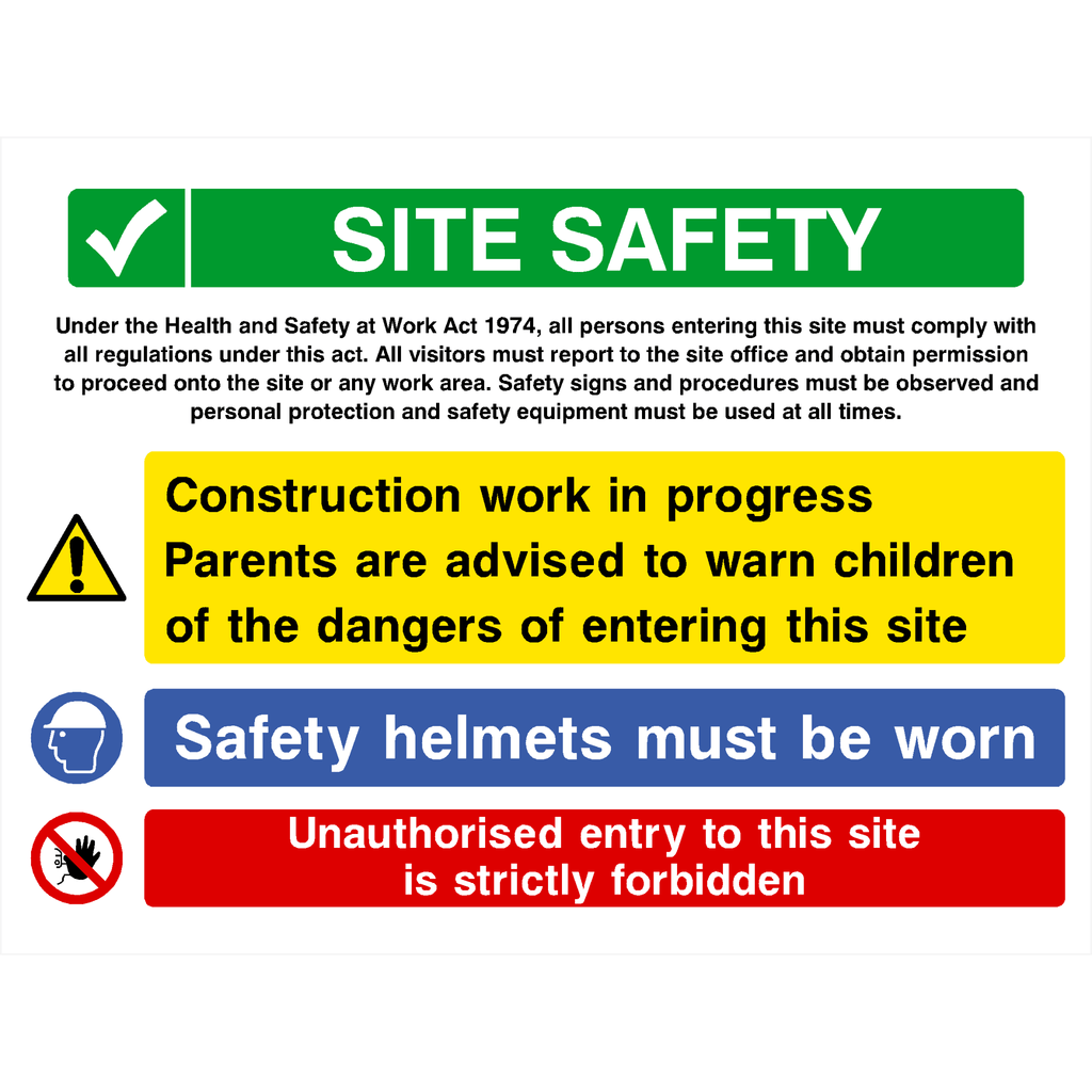 Multipack Site Safety Sign 400 x 300mm 25 Pack Option C - The Sign Shed