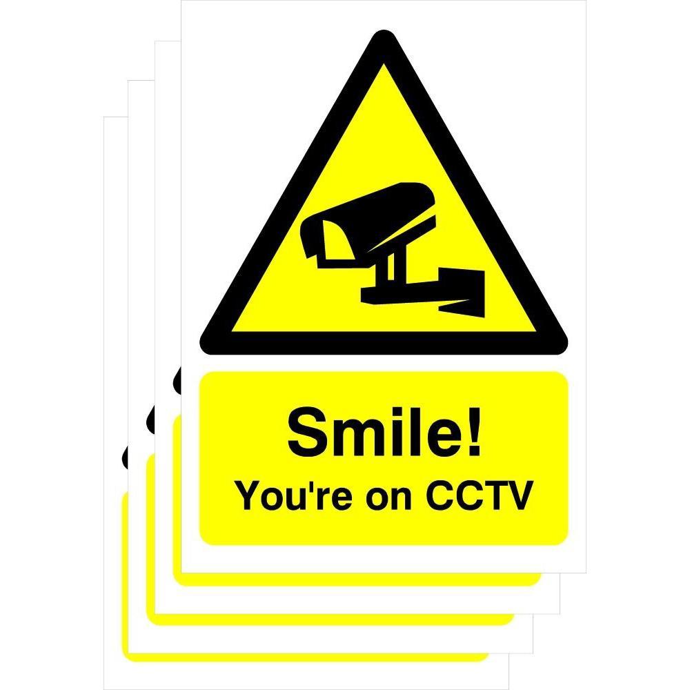 Multipack Smile You're On CCTV Sign | 5 Pack - The Sign Shed