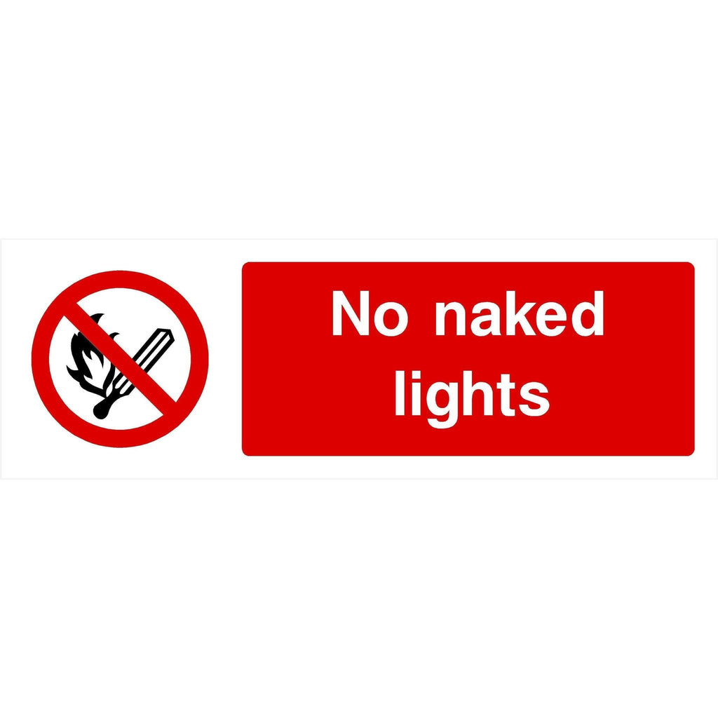 No Naked Lights Safety Sign - The Sign Shed