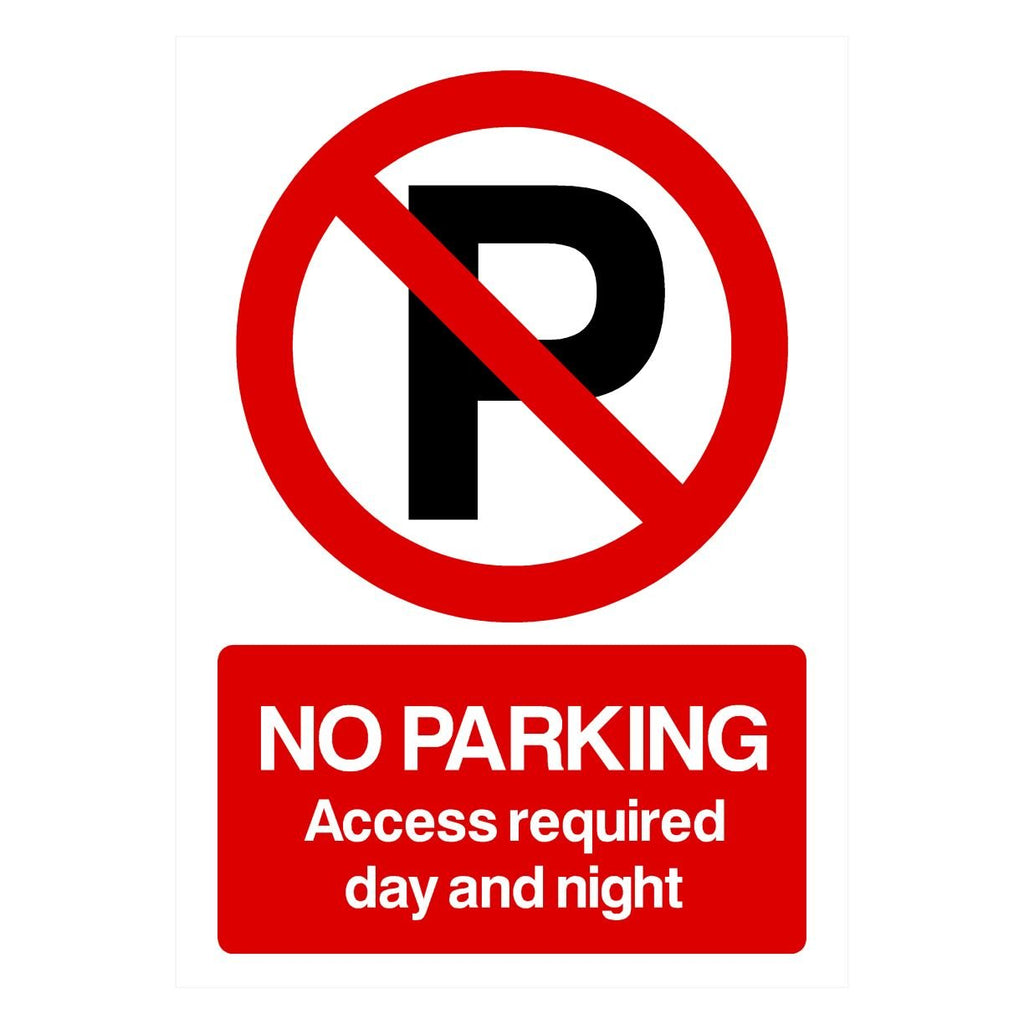 No Parking Access Required Day And Night P Sign Portrait - The Sign Shed