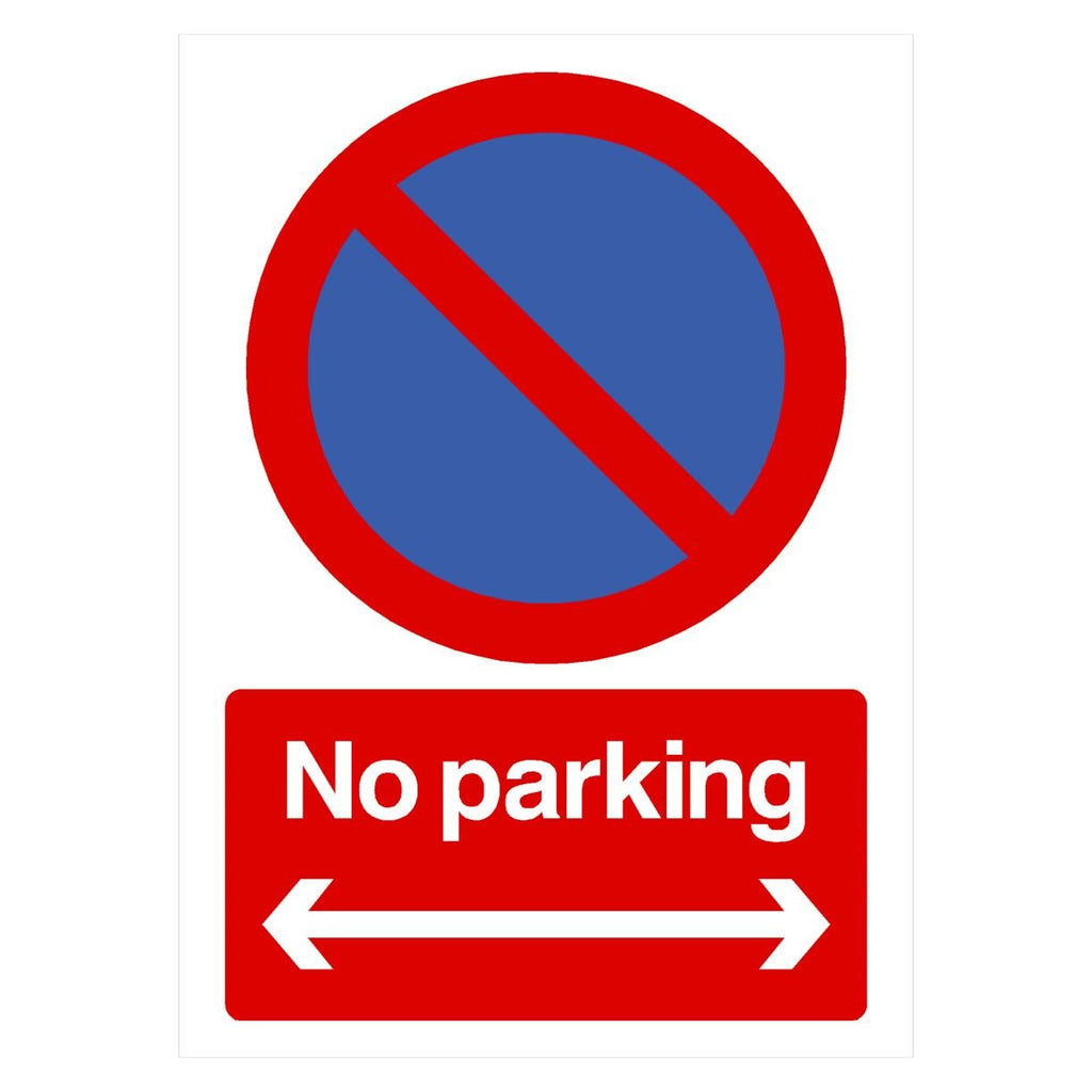No Parking Left And Right Arrow At Any Time Sign Portrait - The Sign Shed