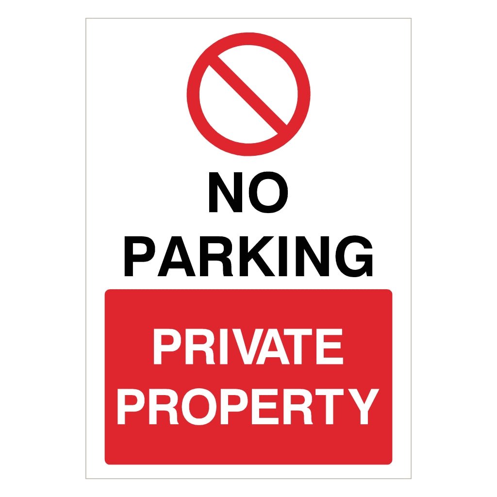 No Parking Private Property Portrait Sign - The Sign Shed