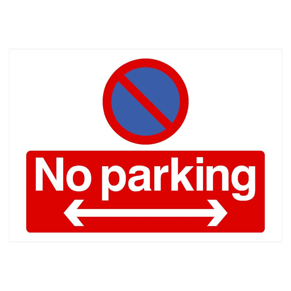 No Parking Right and Left Arrow At Any Time Sign Landscape - The Sign Shed