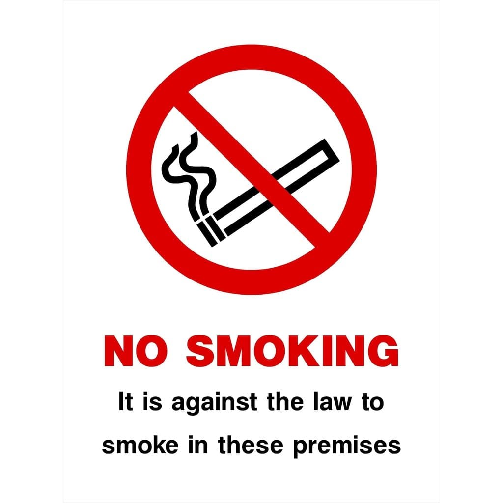 No Smoking In These Premises Sign - The Sign Shed