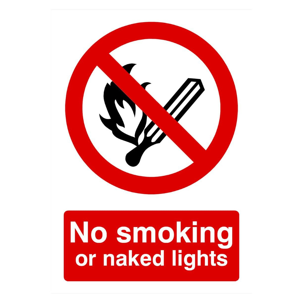 No Smoking Or Naked Lights Sign - The Sign Shed