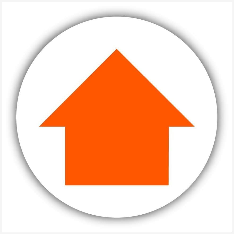Orange Arrow Waymarker sign - The Sign Shed