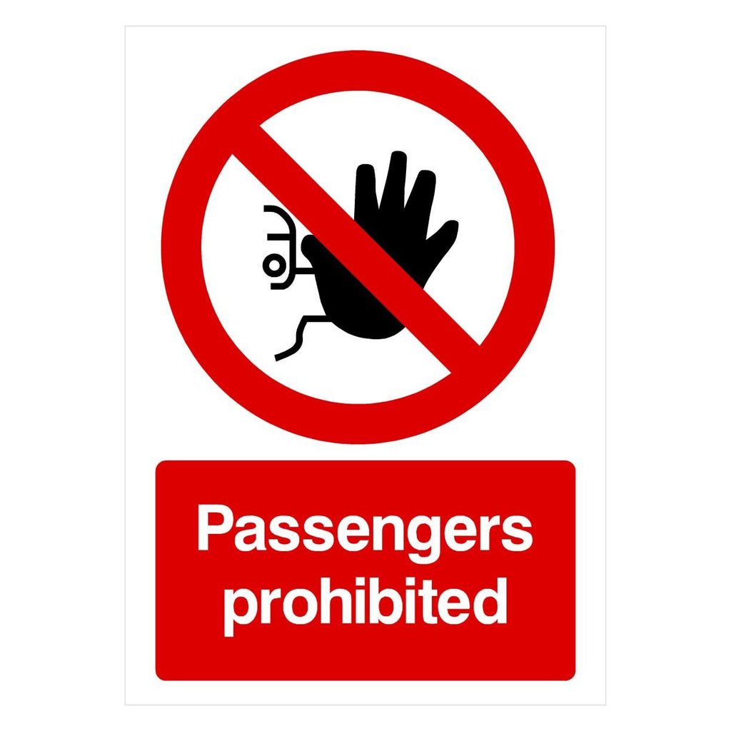 Passengers Prohibited Sign - The Sign Shed