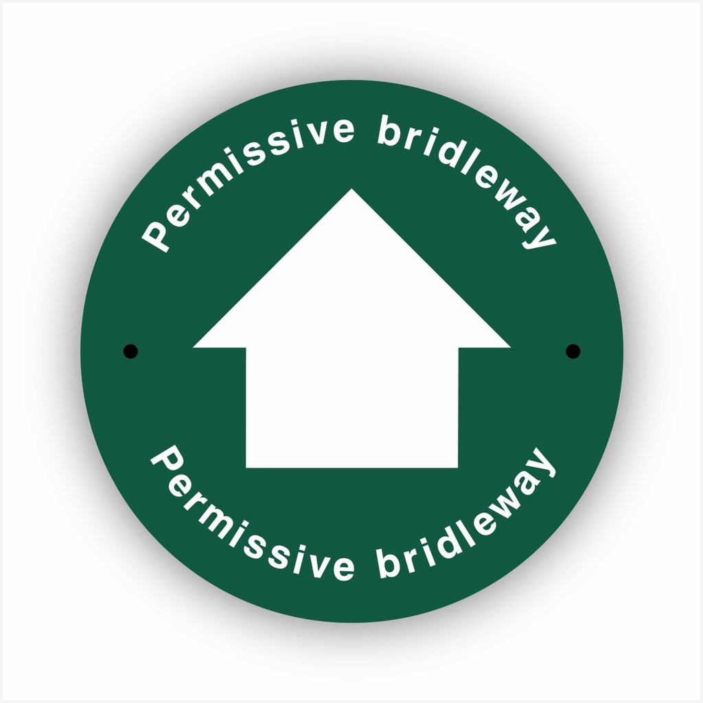 Permissive Bridleway White Arrow Waymarker sign - The Sign Shed